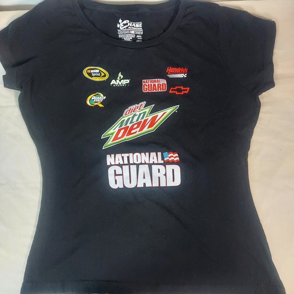 Dale Earnhardt Jr Chase TShirt Women XL Racing‎ 88 Nascar Mt. Dew National Guard